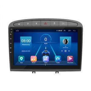 Штатная магнитола Lesko для Peugeot 308 I Рестайлинг 2011-2015 экран 9" 6/128Gb 4G Wi-Fi GPS Top