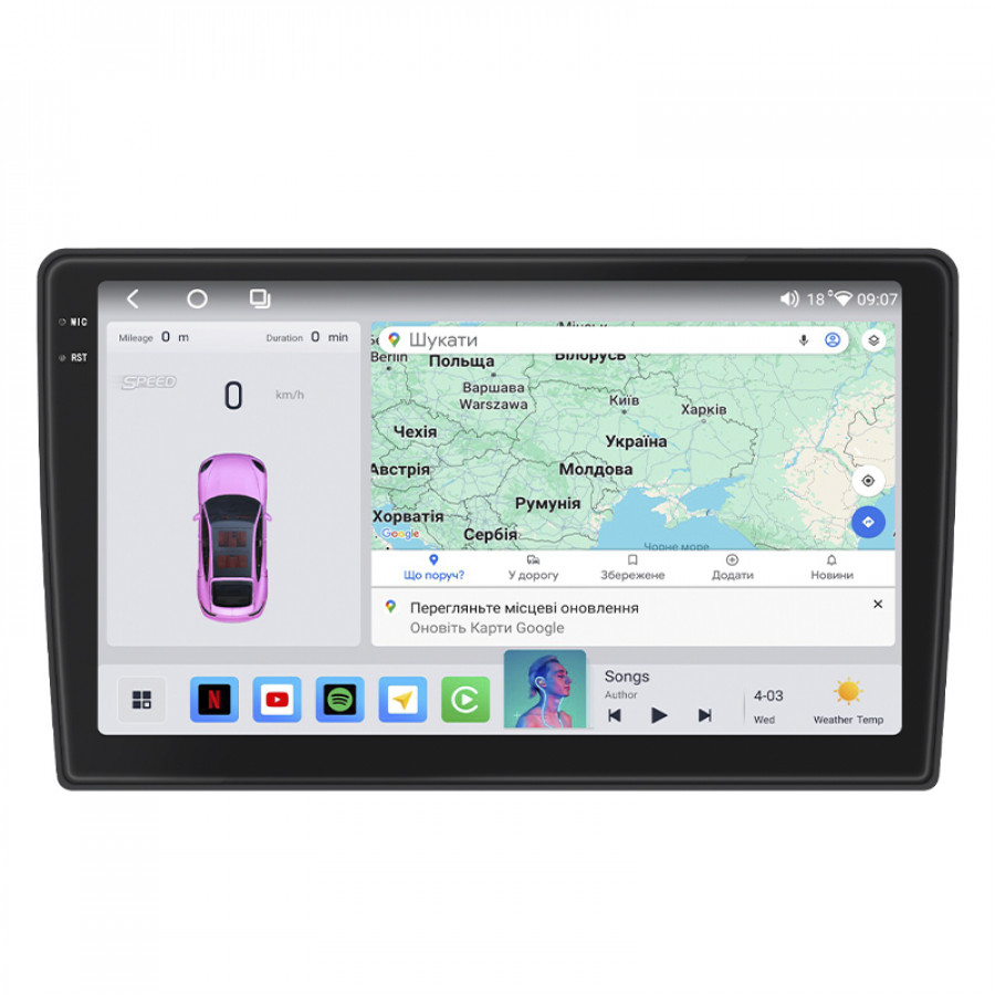 Штатная магнитола Lesko для Peugeot Partner II Рестайлинг 2 2015-н.в. экран 9" 4/64 QLED CarPlay 4G Wi-Fi GPS 360 Prime