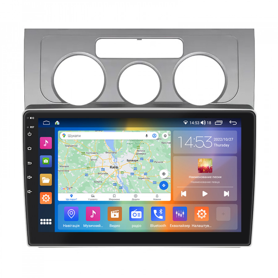 Штатная магнитола Lesko для Volkswagen Touran I Рестайлинг 2006-2010 экран 10" 2/32Gb CarPlay 4G Wi-Fi GPS Prime