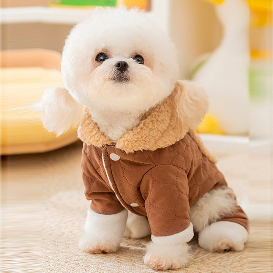 Комбинезон с капюшоном для собак Lucky 2410SXMJ0173 тедди с петлей для поводка Brown M
