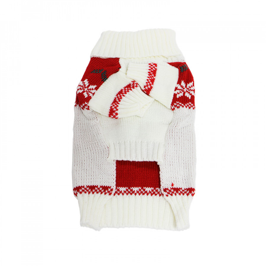Рождественский свитер для собак и кошек 2111CGLK9070 вязаный теплый  White XS
