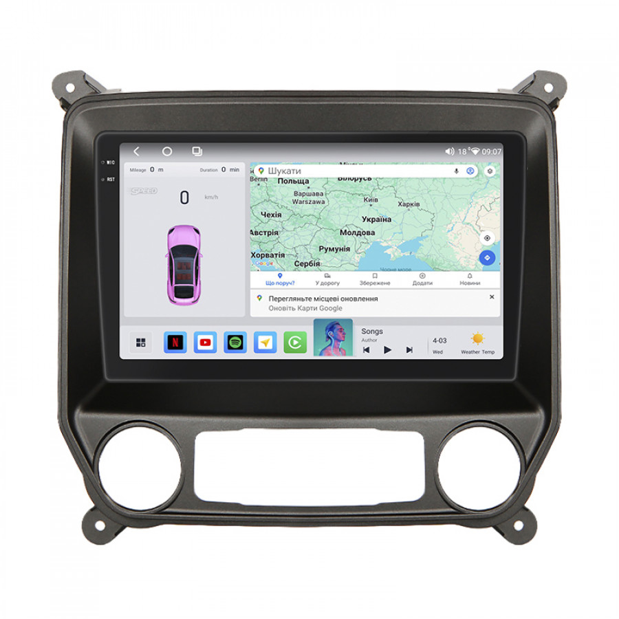 Штатная магнитола Lesko для Chevrolet Silverado III (K2XX) Рестайлинг 2015-2019 экран 10" 4/64 QLED CarPlay 4G Wi-Fi GPS 360 Prime