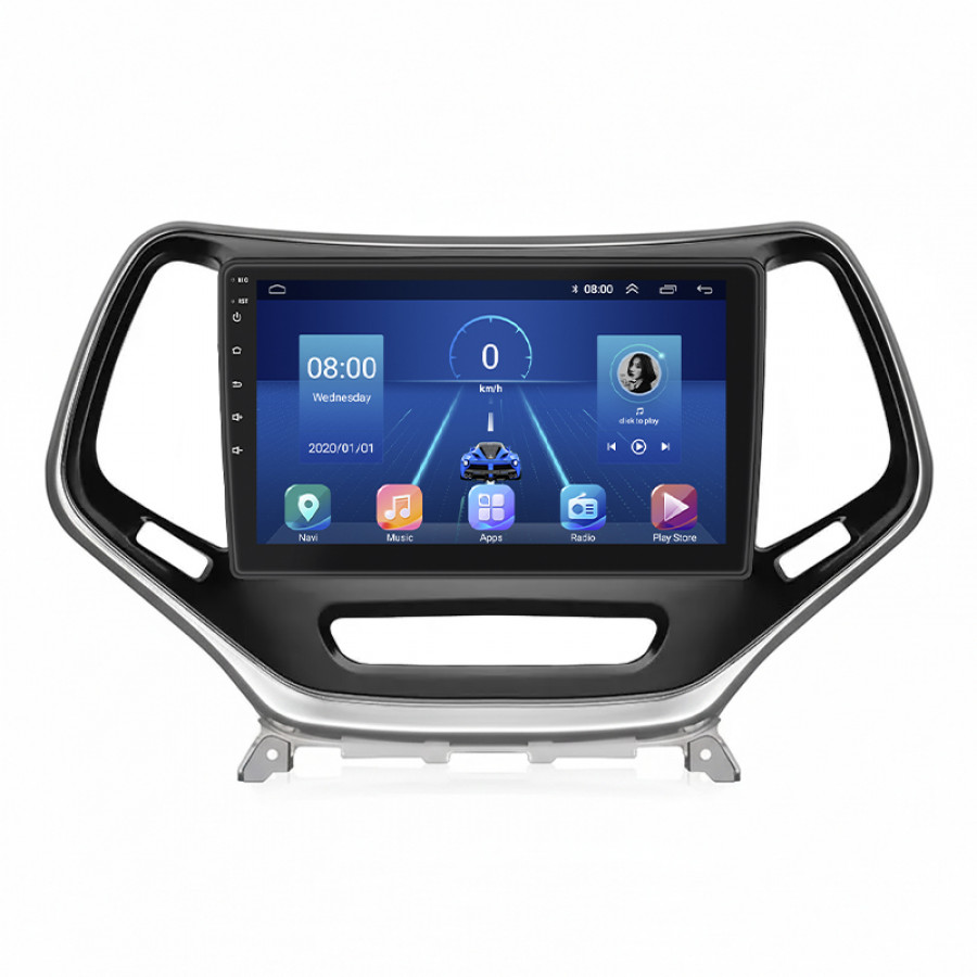 Штатная магнитола Lesko для Jeep Cherokee V (KL) Рестайлинг 2018-н.в экран 10" 2/32Gb 4G Wi-Fi GPS Top
