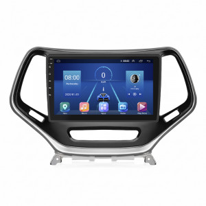 Штатная магнитола Lesko для Jeep Cherokee V (KL) Рестайлинг 2018-н.в экран 10" 4/32Gb 4G Wi-Fi GPS Top