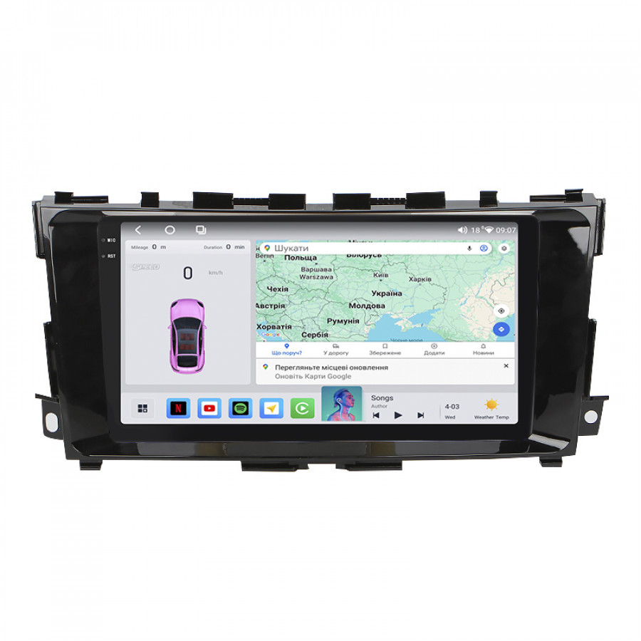 Штатная магнитола Lesko для Nissan Altima V (L33) 2012-2018 экран 9" 4/64 QLED CarPlay 4G Wi-Fi GPS 360 Prime