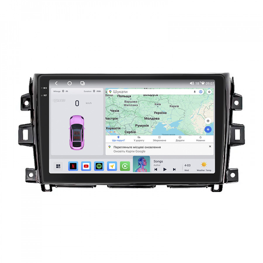 Штатная магнитола Lesko для Nissan Navara (Frontier) IV (D23) 2014-2016 экран 10" 4/64 QLED CarPlay 4G Wi-Fi GPS 360 Prime