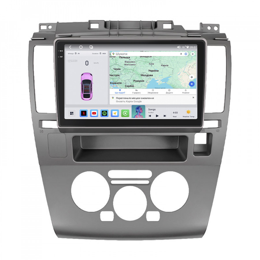 Штатная магнитола Lesko для Nissan Versa I 2006-2012 экран 9" 4/64 QLED CarPlay 4G Wi-Fi GPS 360 Prime