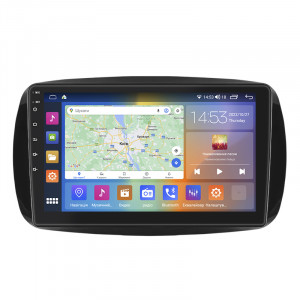 Штатная магнитола Lesko для Smart Fortwo III 2014-н.в. экран 9" 2/32Gb CarPlay 4G Wi-Fi GPS Prime