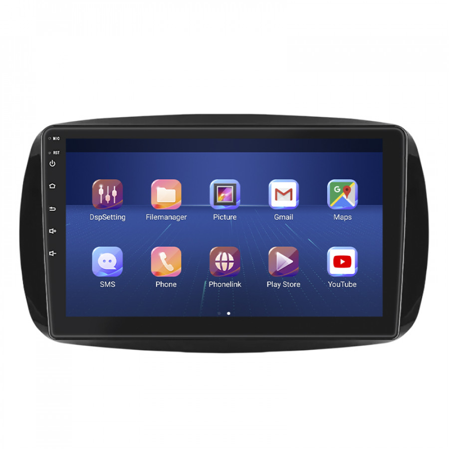 Штатная магнитола Lesko для Smart Fortwo III 2014-н.в. экран 9" 4/64Gb 4G Wi-Fi GPS Top