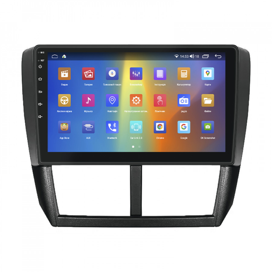 Штатная магнитола Lesko для Subaru Forester III Рестайлинг 2011-2013 экран 9" 4/64Gb CarPlay 4G Wi-Fi GPS Prime