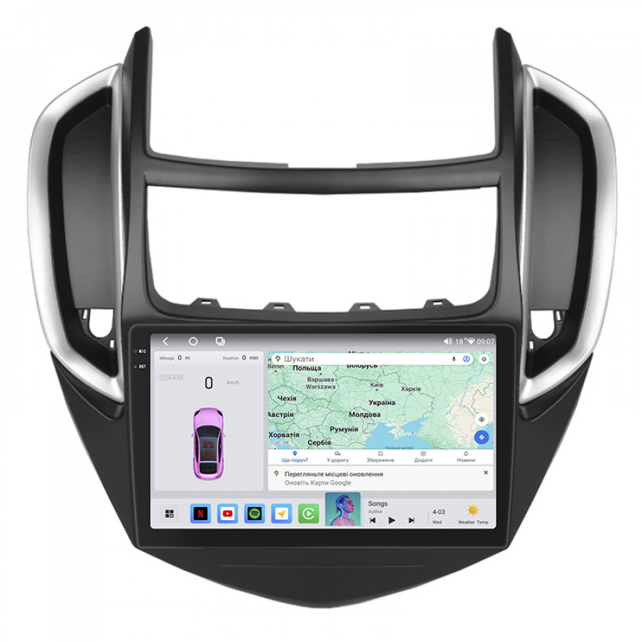 Штатная магнитола Lesko для Chevrolet Tracker III 2013-2017 экран 9" 4/64 QLED CarPlay 4G Wi-Fi GPS 360 Prime