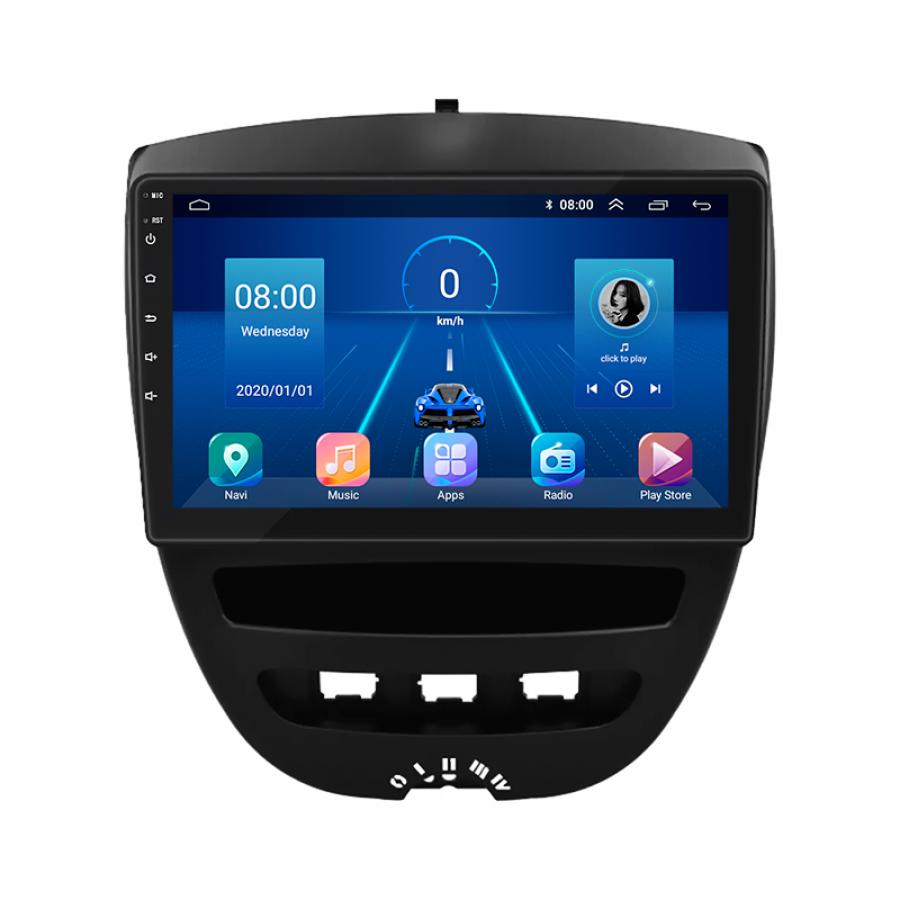 Штатная магнитола Lesko для Toyota Aygo I 2005-2009 экран 10" 2/32Gb 4G Wi-Fi GPS Top