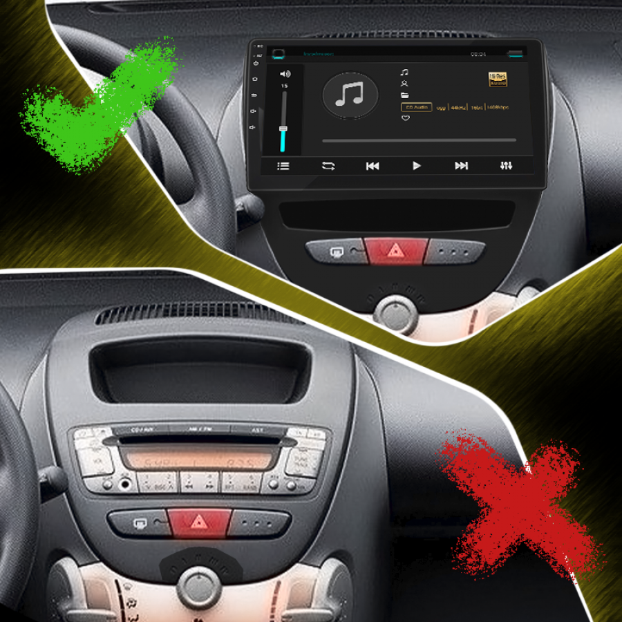 Штатная магнитола Lesko для Toyota Aygo I 2005-2009 экран 10" 2/32Gb 4G Wi-Fi GPS Top