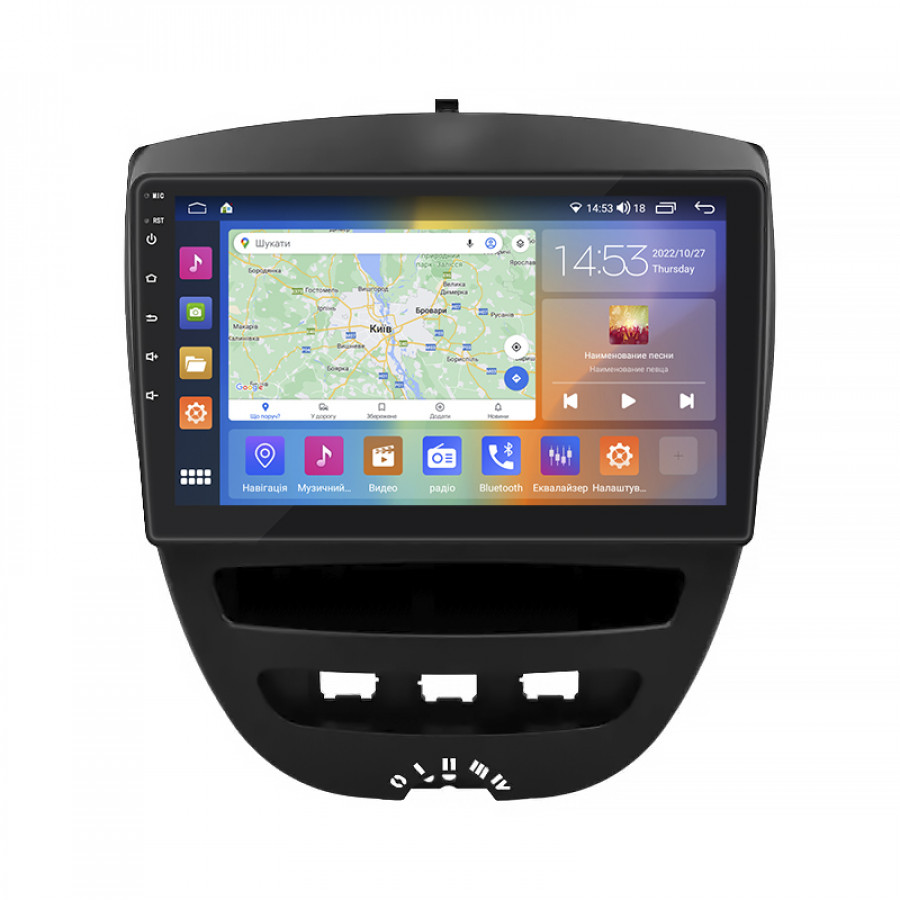 Штатная магнитола Lesko для Toyota Aygo I Рестайлинг 2 2012-2014 экран 10" 2/32Gb CarPlay 4G Wi-Fi GPS Prime