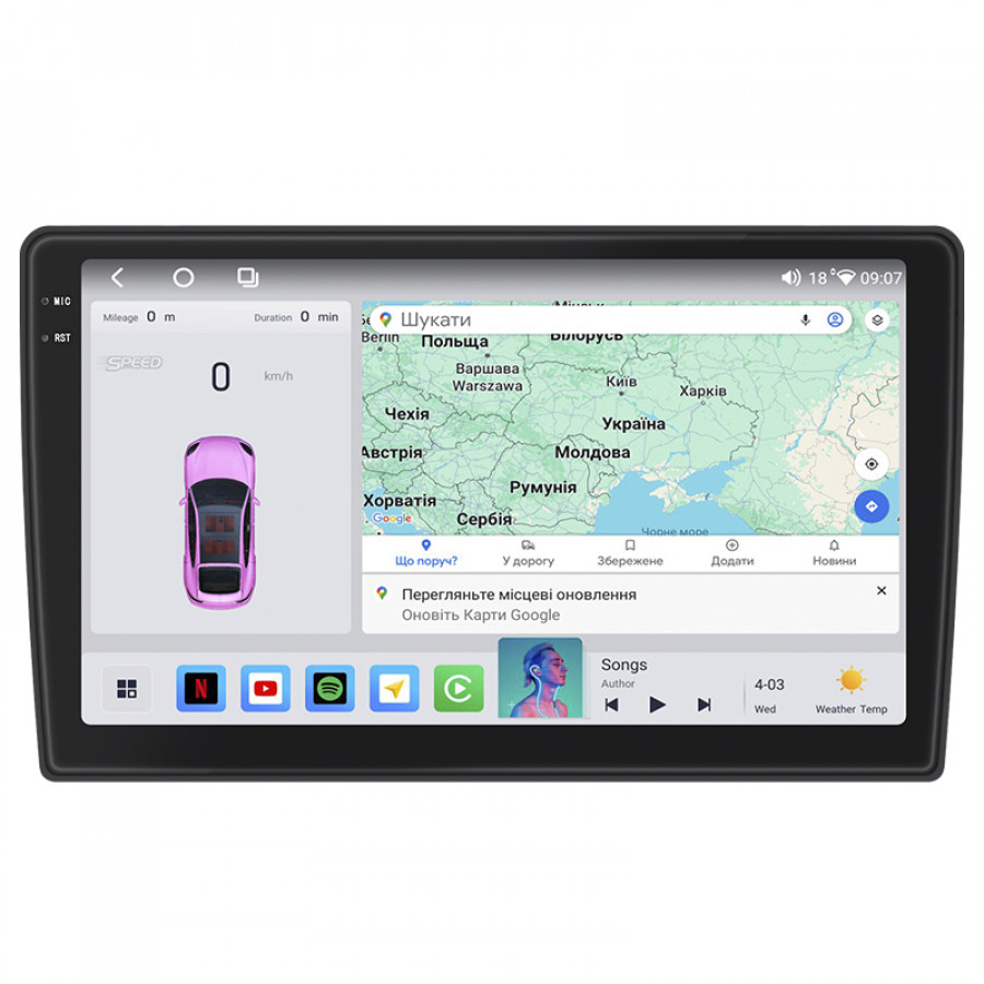 Штатная магнитола Lesko для Volkswagen Eos I Рестайлинг 2010-2015 экран 10" 4/64 QLED CarPlay 4G Wi-Fi GPS 360 Prime