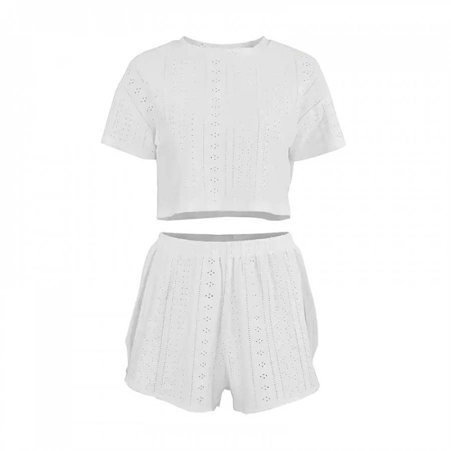 Женский комплект для дома и сна SM24107A футболка и шорты женская пижама White L