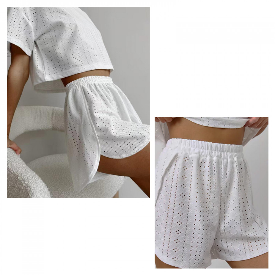 Женский комплект для дома и сна SM24107A футболка и шорты женская пижама White L