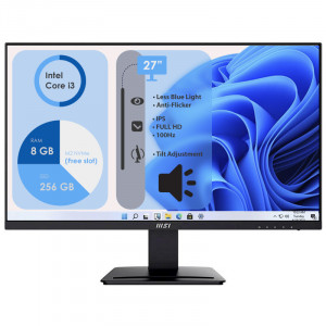Моноблок Неттоп HP ProDesk 600 G3 s1151 (Core i3-6100T/ DDR4 8GB/ SSD256GB SATA/ Wi-Fi); Монітор 27" MSI PRO MP273A Black