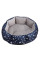 Лежак для котов собак круглый SY-2022-1208 Blue Stars L 60*18 см