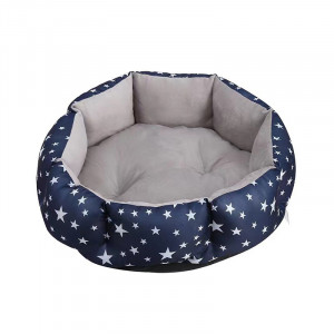 Лежак для котов собак круглый SY-2022-1208 Blue Stars S 40*18 см