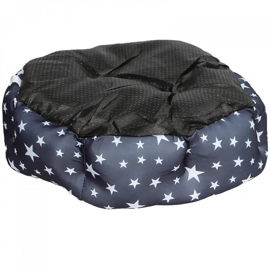 Лежак для котов собак круглый SY-2022-1208 Blue Stars S 40*18 см