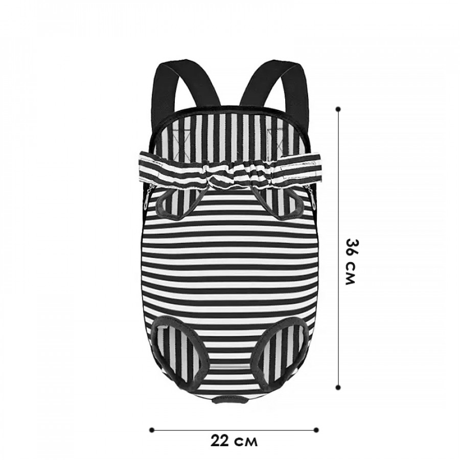 Рюкзак-кенгуру для животных DT834 Strip Black + White L