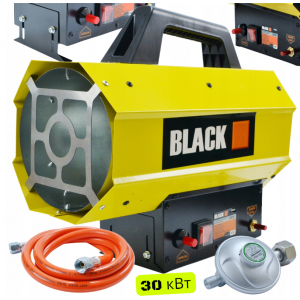 Газовий обігрівач / Газова теплова гармата (дуйка) 30 кВт BLACK (Пропан/Бутан) + шланг і редуктор (Польща)