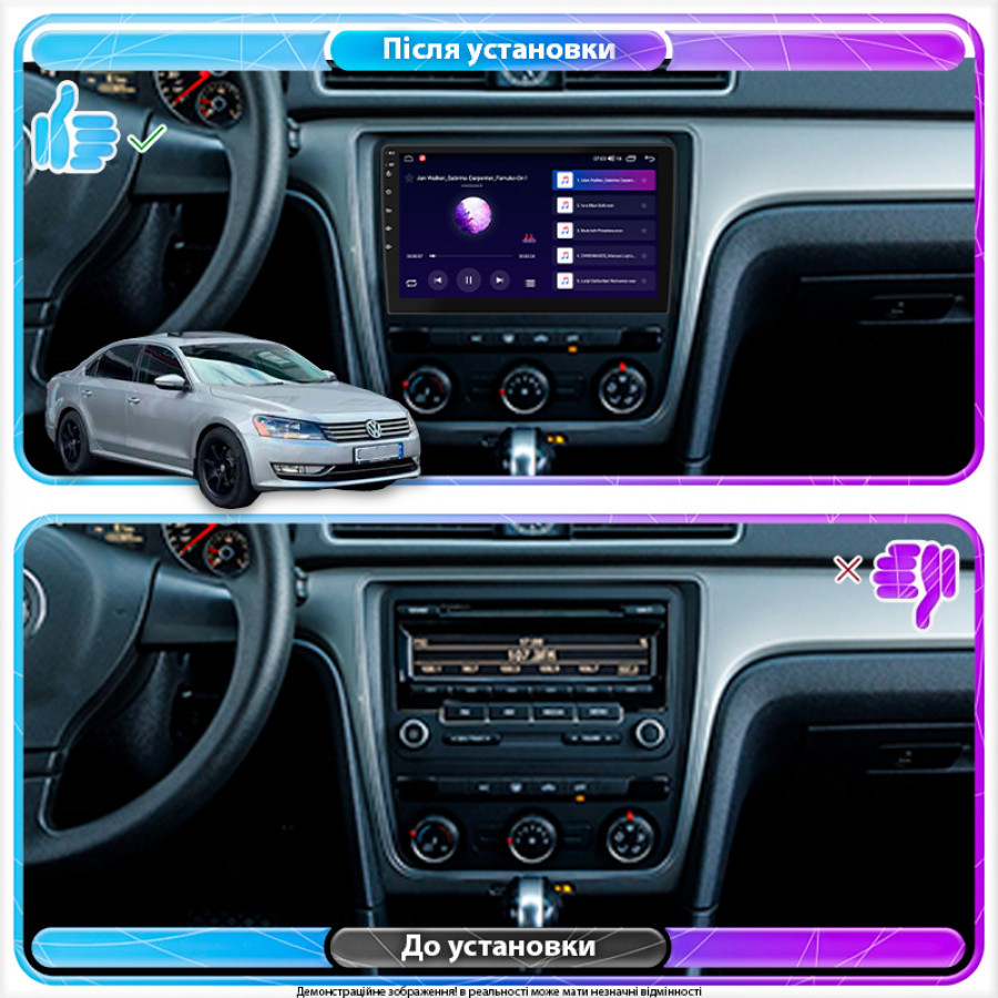 Штатная магнитола Lesko для Volkswagen Passat I / NMS Auto AC 2011-2015 экран 9" 2/32Gb CarPlay 4G Wi-Fi GPS Prime