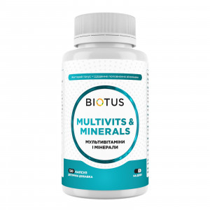 Мультивітаміни та мінерали, Multivits & Minerals, Biotus, 120 капсул