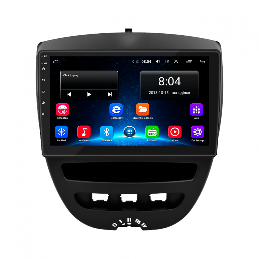 Штатная магнитола Lesko для Citroen C1 I 2005-2008 экран 10" 2/32Gb Wi-Fi GPS Base
