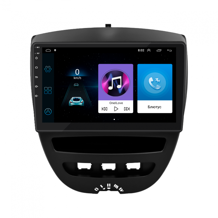 Штатная магнитола Lesko для Citroen C1 I Рестайлинг 2 2012-2014 экран 10" 1/16Gb Wi-Fi GPS Base