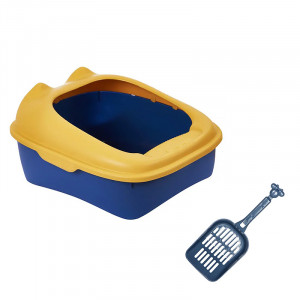 Туалет для кошек с лопаткой Taotaopets 268802 лоток для котов 40*30*18,5 cm Yellow