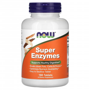 Ферменти для травлення, Super Enzymes, Now Foods, 180 таблеток