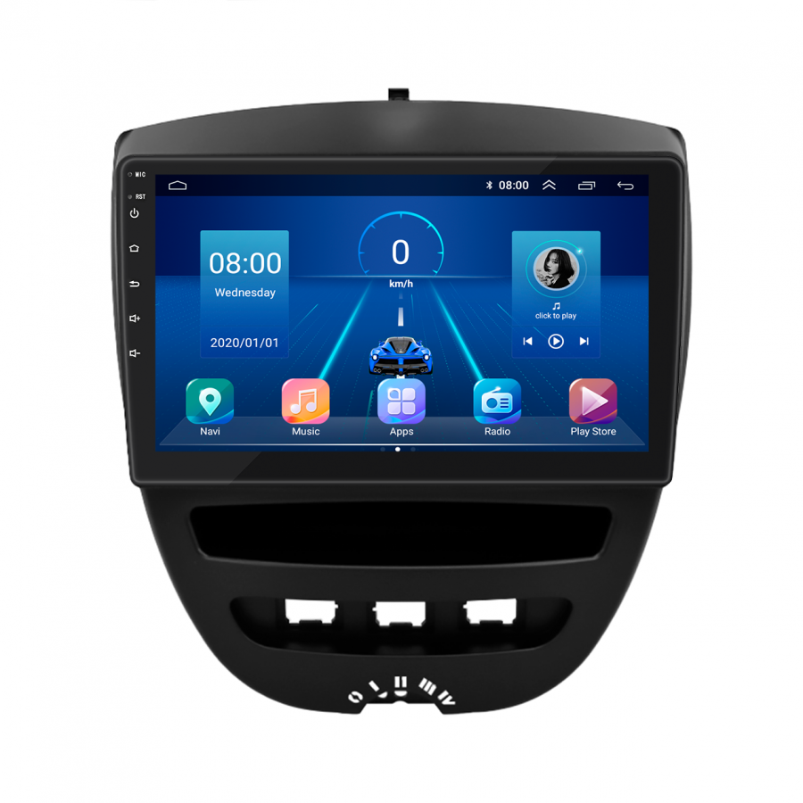 Штатная магнитола Lesko для Citroen C1 I Рестайлинг 2 2012-2014 экран 10" 2/32Gb 4G Wi-Fi GPS Top