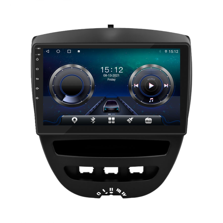 Штатная магнитола Lesko для Citroen C1 I Рестайлинг 2008-2012 экран 10" 4/32Gb 4G Wi-Fi GPS Top