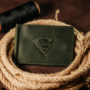 Затискач для грошей зелений Superman