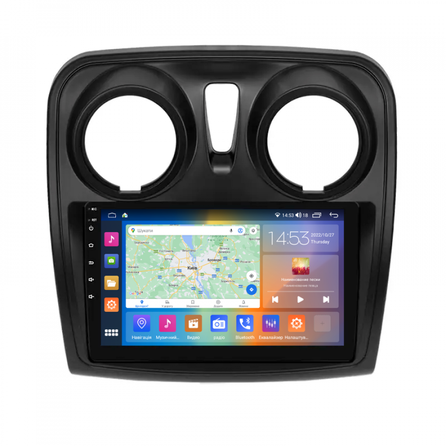 Штатная магнитола Lesko для Dacia Lodgy  2012-2017 экран 9" 4/64Gb CarPlay 4G Wi-Fi GPS Prime
