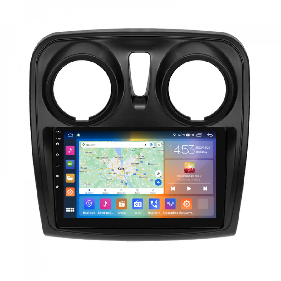 Штатная магнитола Lesko для Dacia Sandero II 2012-2016 экран 9" 2/32Gb CarPlay 4G Wi-Fi GPS Prime
