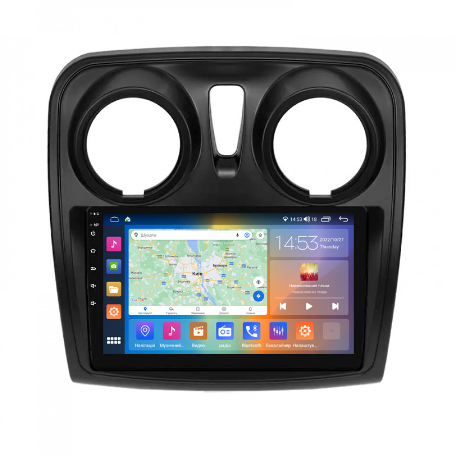 Штатная магнитола Lesko для Dacia Sandero II 2012-2016 экран 9" 2/32Gb CarPlay 4G Wi-Fi GPS Prime
