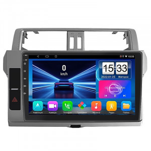 Штатная магнитола Lesko для Toyota Land Cruiser Prado 150 Series Рестайлинг 1 2013-2017 экран 10" 1/16Gb Wi-Fi GPS Base