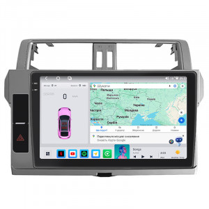 Штатная магнитола Lesko для Toyota Land Cruiser Prado 150 Series Рестайлинг 1 2013-2017 экран 10" 4/64 QLED CarPlay 4G Wi-Fi GPS 360 Prime
