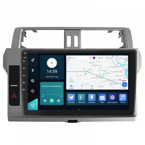 Штатная магнитола Lesko для Toyota Land Cruiser Prado 150 Series Рестайлинг 1 2013-2017 экран 10" 2/32Gb 4G Wi-Fi GPS Top