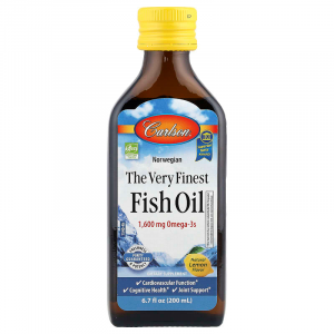 Риб'ячий жир вищої якості, The Very Finest Fish Oil, Carlson, норвезький, лимон, 1600 мг, 200 мл