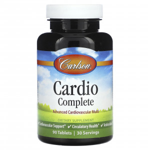 Кардіо комплекс, Cardio Complete, Carlson, покращений кардіоваскулярний мультивітамінний комплекс, 90 таблеток