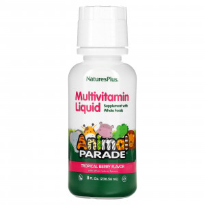Вітаміни для дітей, Children's Multi-Vitamin, Nature's Plus, Animal Parade, ягідний смак, 236.56 мл.