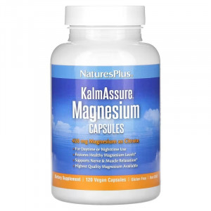 Цитрат магнію, Magnesium, Nature's Plus, Kalmassure, 420 мг, 120 веганських капсул (105 мг на капсулу)