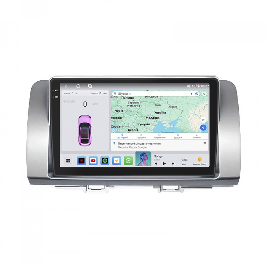Штатная магнитола Lesko для Daihatsu Materia  2006-2013 экран 9" 4/64 QLED CarPlay 4G Wi-Fi GPS 360 Prime