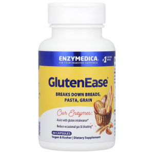 Ферменти для перетравлення глютену, GlutenEase, Enzymedica, 60 капсул