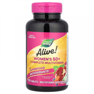 Мультивітаміни для жінок віком від 50 років, Women's 50+ Complete, Alive!, Nature's Way, повний комплекс, 110 таблеток