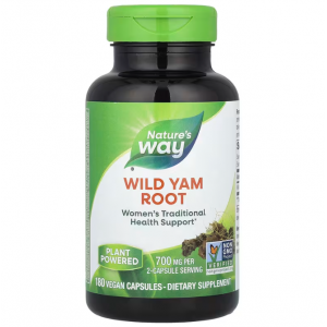 Дикий ямс, Wild Yam, Nature's Way, корінь, 700 мг, 180 веганських капсул (350 мг в капсулі)